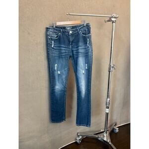 Do Denim Y2K Embellished Silver Medallion Distressed Skinny Jeans Women's 11/32
